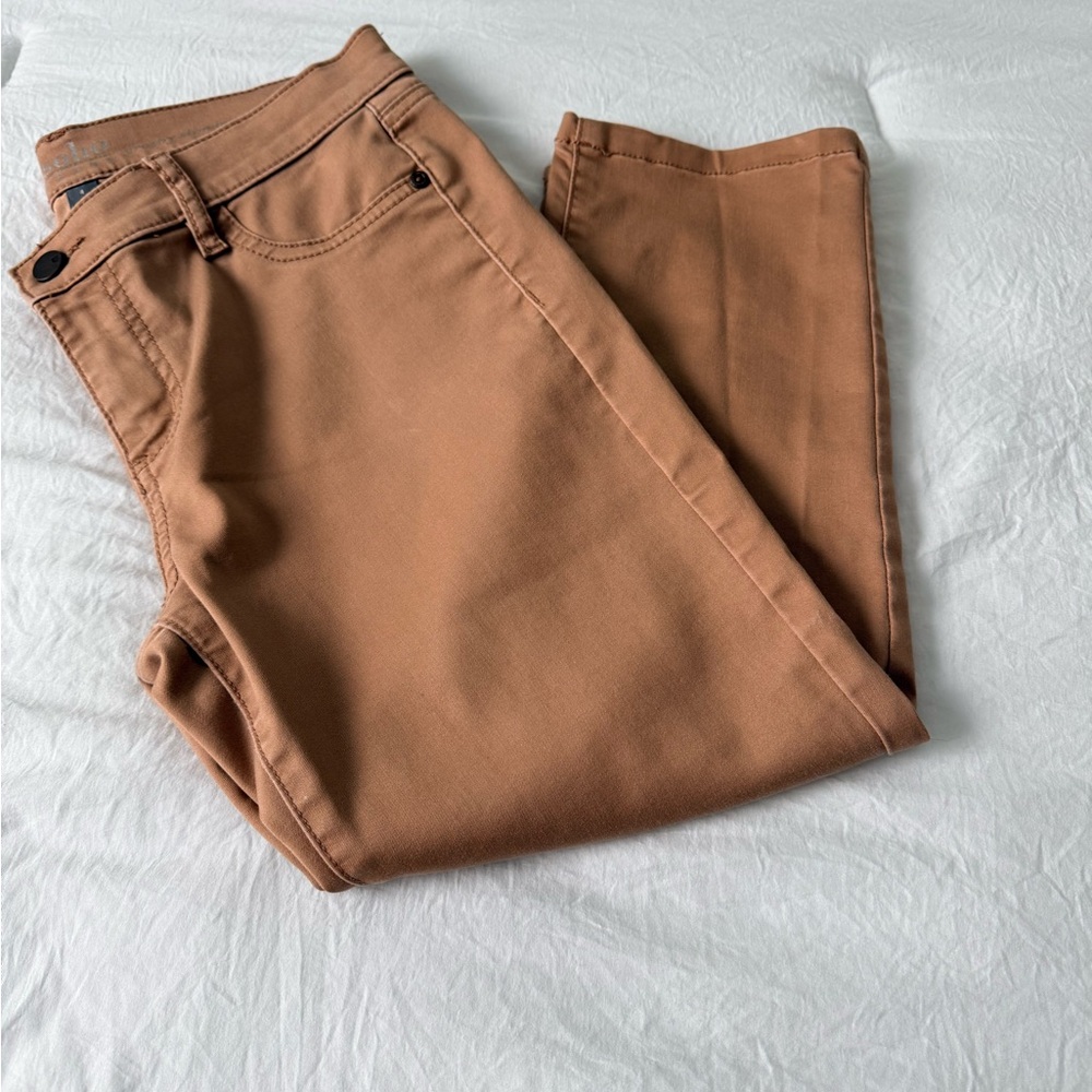 New York & Company Tan Slim Leg Crop Jeans